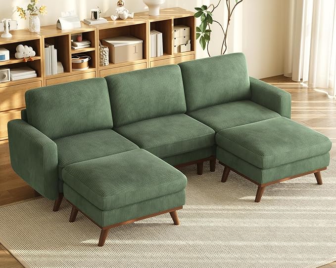 Vesgantti 97" Modular Sectional Sofa Green, U-Shaped Couch