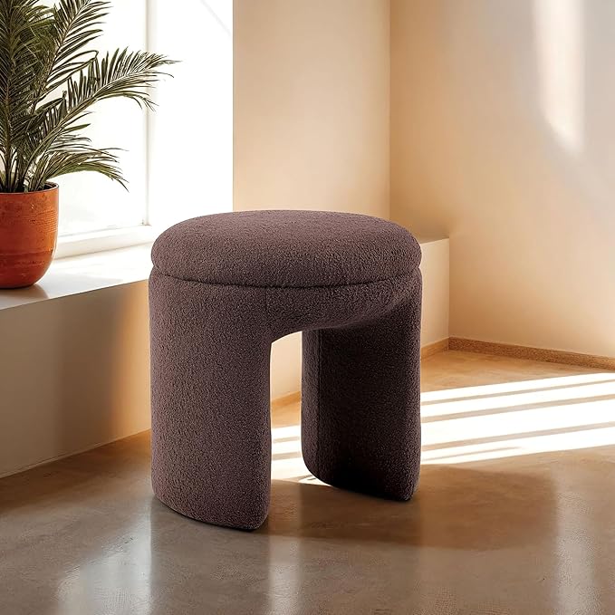 Furniture of America Rami Modern 18-inch Solid Wood Upholstered Ottoman