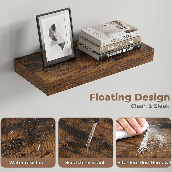 FLYJOE Floating Shelves for Wall, 16 Inch Floating Shelves Set of 2, Kitchen