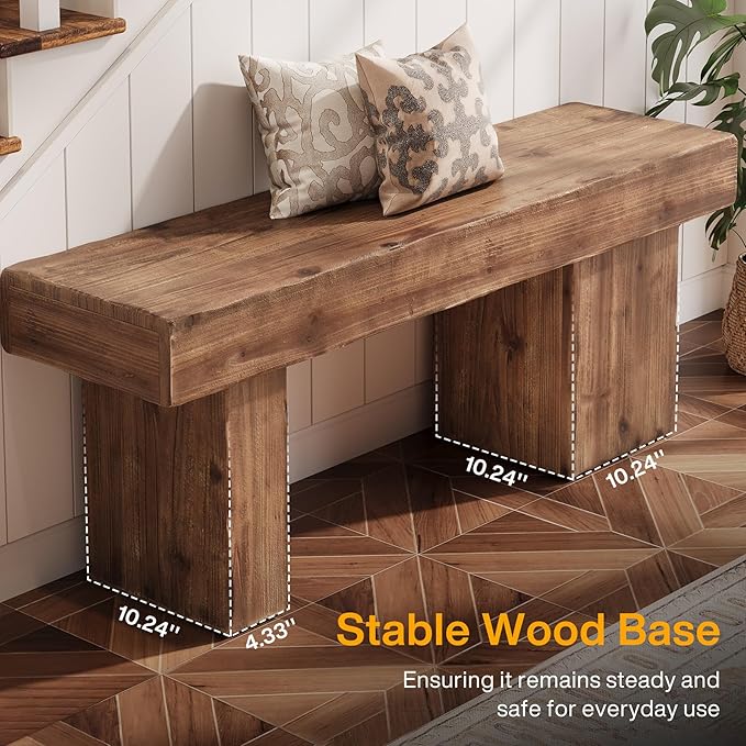 Thickened Solid Wood Bench, Heavy Duty Dining Bench