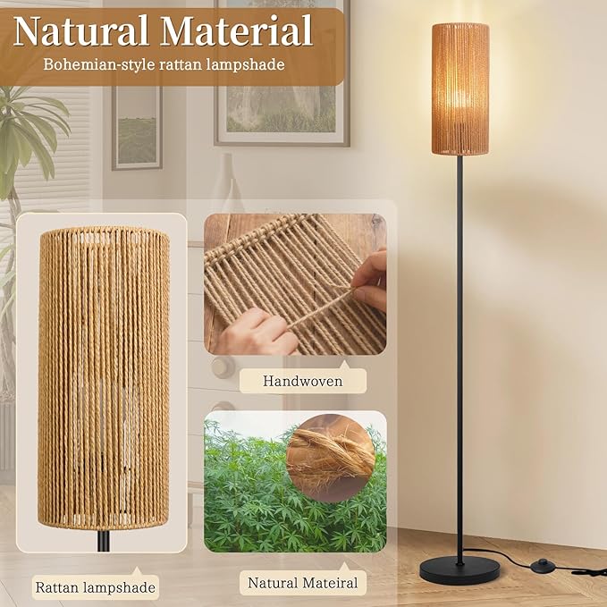 Ruiever Floor Lamp for Living Room, Farmhouse Floor lamp, Modern Standing lamp
