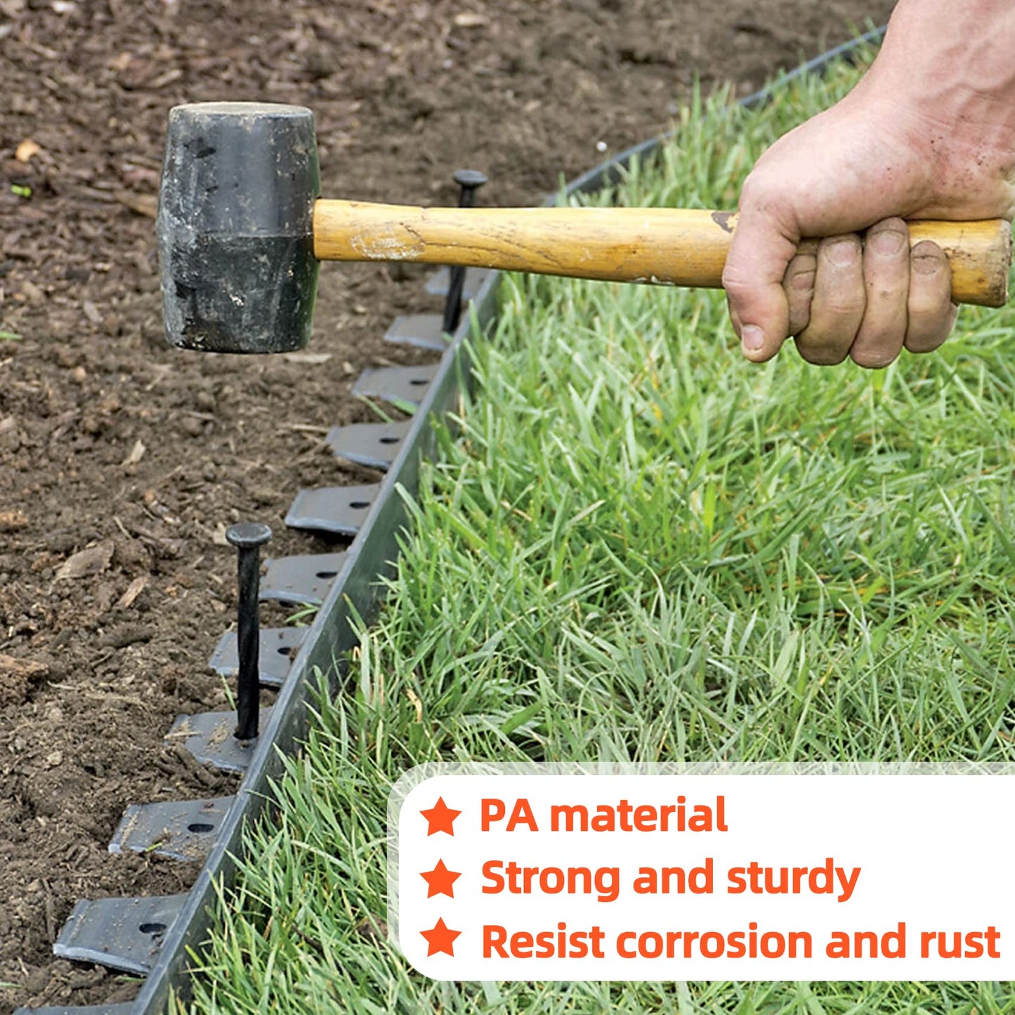 60 Count Plastic Landscape Edging Anchoring Stakes 8-Inch Garden Lawn Yard Landscaping Spikes for Paver Edging, Weed Barrier, Tent, Artificial Turf & More