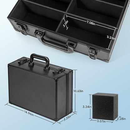 ANNLOV Toploader Storage Box for 3"x4" 35pt Rigid Cards, Holds 600+ Toploaders, Sports Card Storage Case Organizer, Trading Card Storage Box with Lock,Card Case Holder