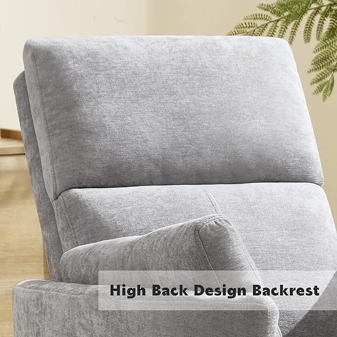 Manual Recliner 360°Swivel Glider Rocking Chair, Upholstered Nursery Adult