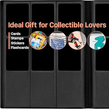 【2026】Trading Card Binder 9 Pocket, Premium Sports Collection Binder Game Cards Book with Sleeves Side Loading, Anti-open Strap Double Sided Waterproof 360 Card Folder