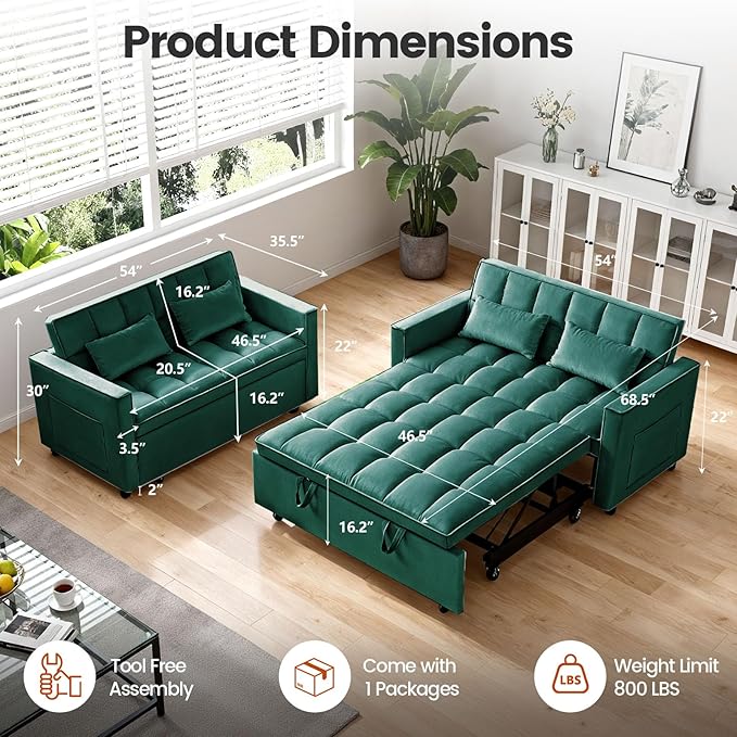 Convertible Sofa Bed, Pull Out Couch