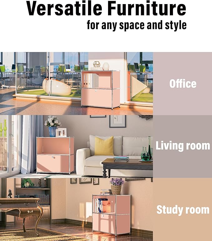 32.5-Inch Flip-Top Side Table & Buffet Cabinet