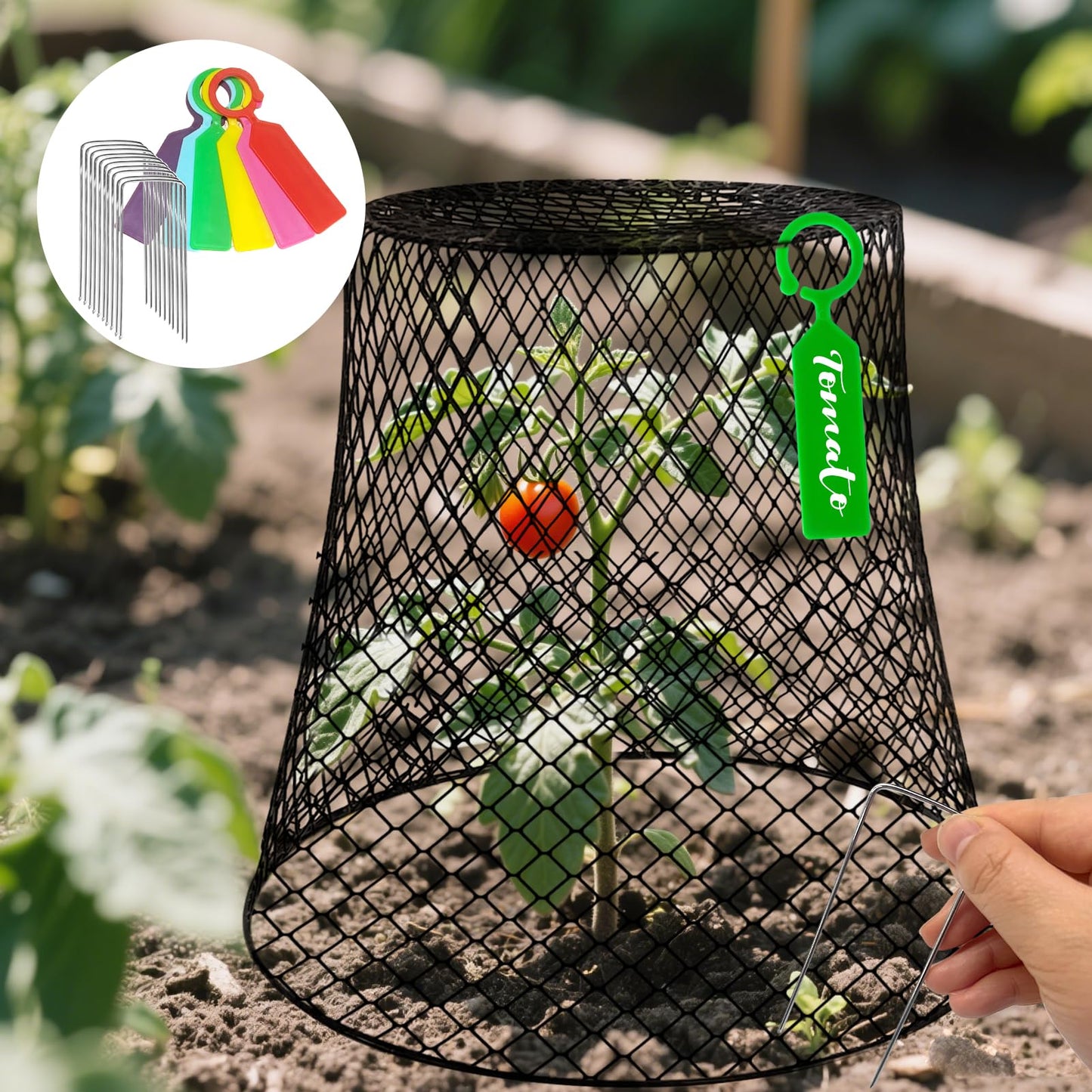 Hlimior 15 Sets of Chicken Wire Cloche Plant Covers Garden Netting, Heavy Duty Chicken Wire Plant Covers Protectors from Animals for Keeping Bunnies Chicken Squirrels Birds Other Out 9.13×9.13 in