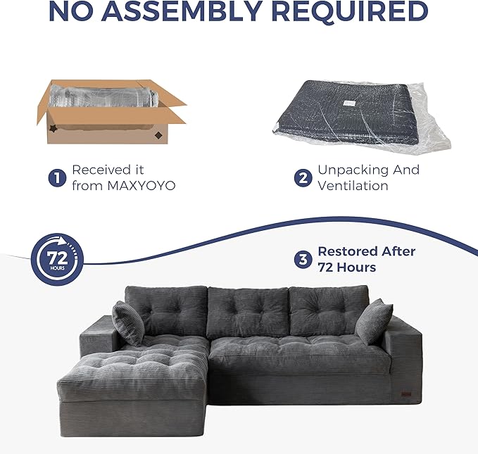 MAXYOYO 104" L Shaped Modular Sectional Sofa
