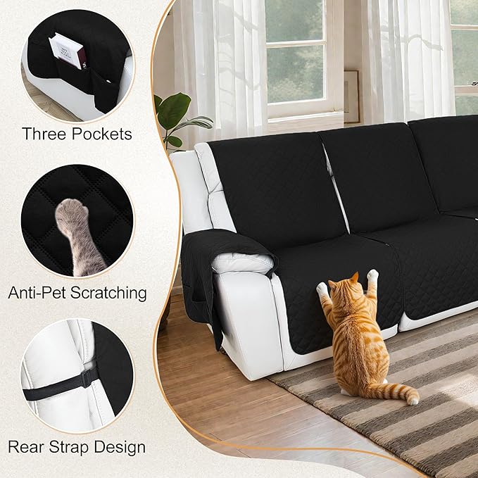 HDCAXKJ 100% Waterproof Reclining Sectional Couch Covers L Shape Recliner Sofa