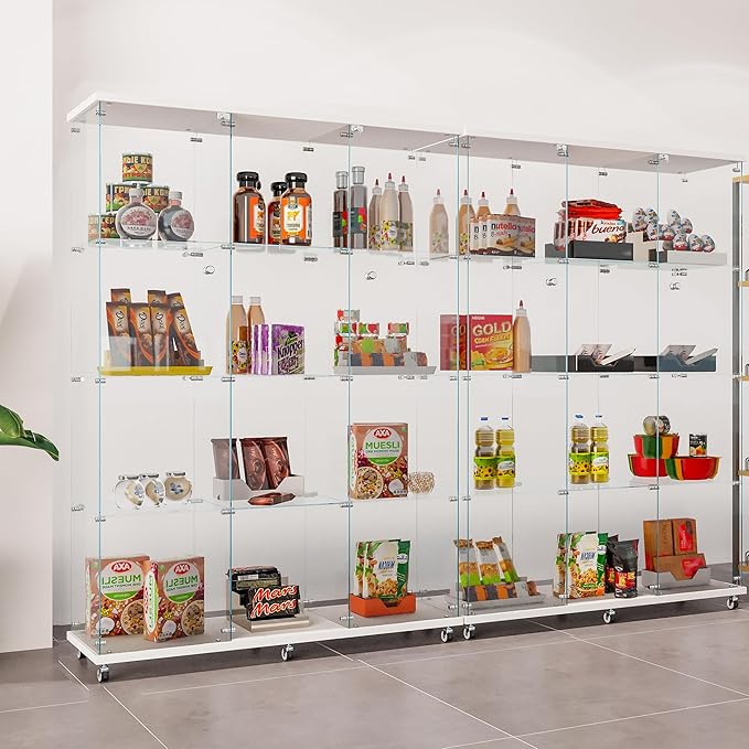 LFT HUIMEI2Y Glass Display Cabinet 12 Shelves