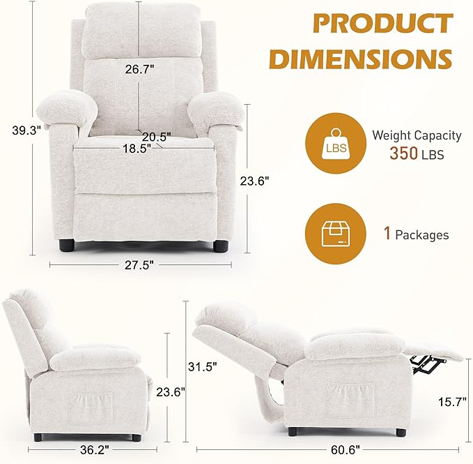 Korser Recliner Chair, Living Room Chairs