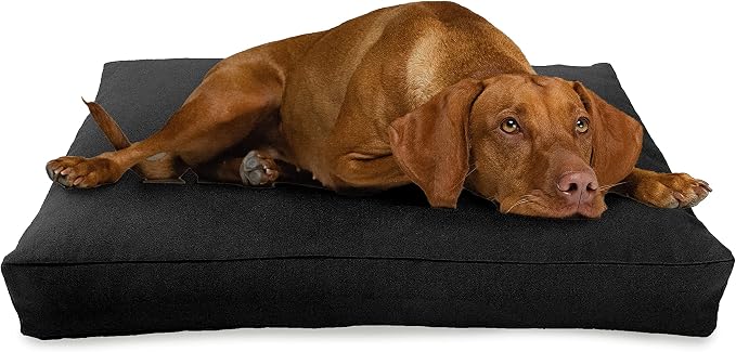 X-Small -24 x 18 x 4 - Black Premium Organic Hemp Dog Bed - CertiPUR Fill - Removeable Cover