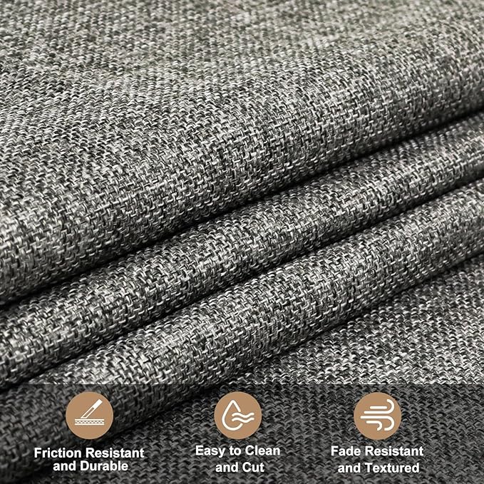 Heavy Linen Fabric 40x57 Inches, 1.2mm Thickness, Plain Solid Color Cloth