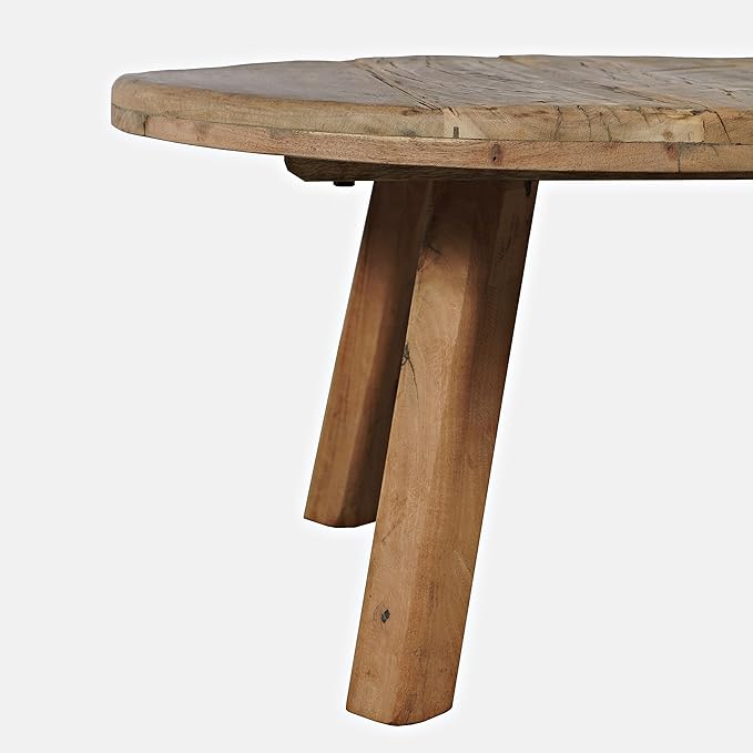 Jofran Reclamation 36" Round Rustic Reclaimed Solid Wood Coffee Table