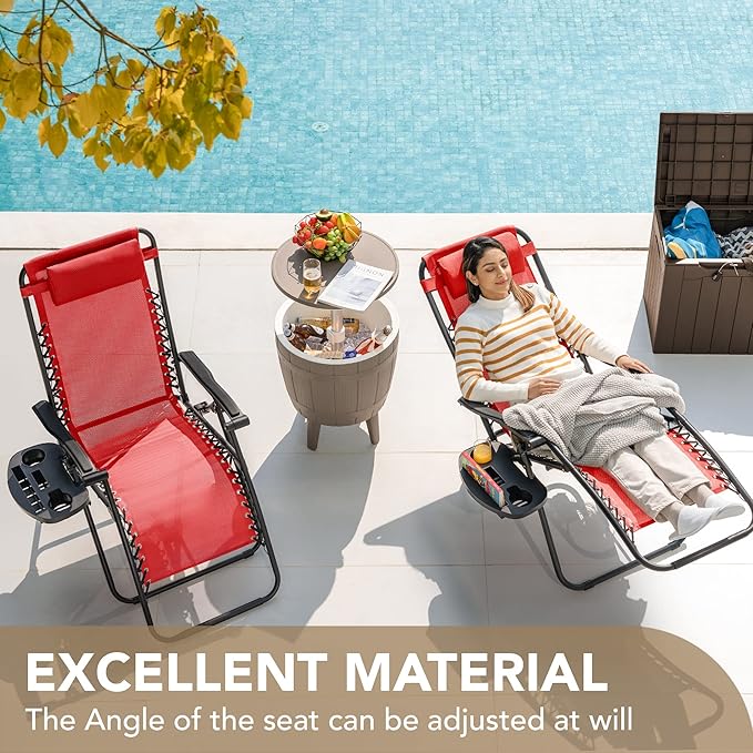 Devoko Patio Zero Gravity Chair Outdoor Folding Adjustable Reclining Chairs