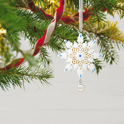 Hallmark Keepsake Christmas Ornament 2022 Year-Dated, Snowflake, Porcelain