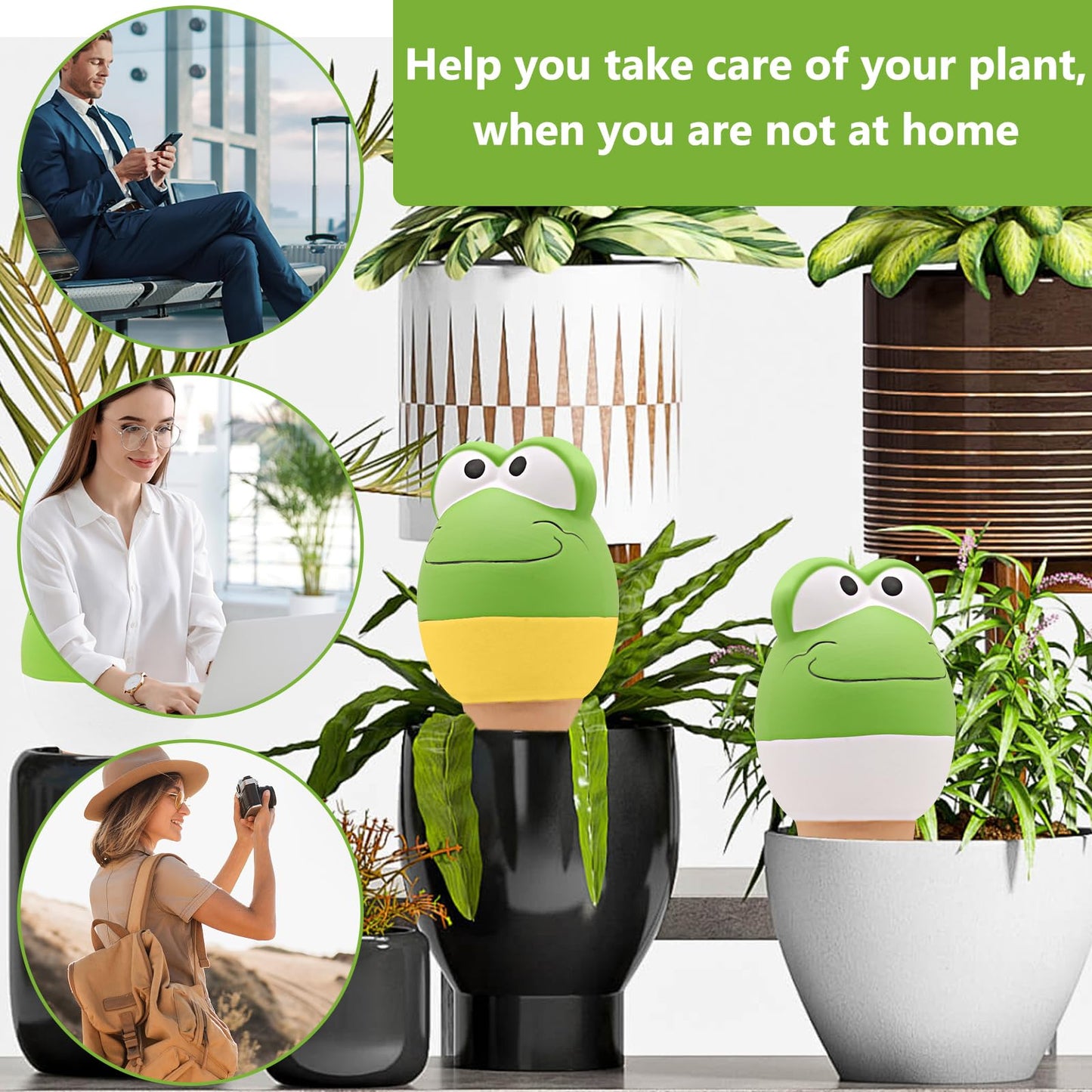 4 Pack Terracotta Self Watering Spikes, Automatic Plant Waterer Devices Continuous Moisture with Slow Release Plant Watering Globes Watering System