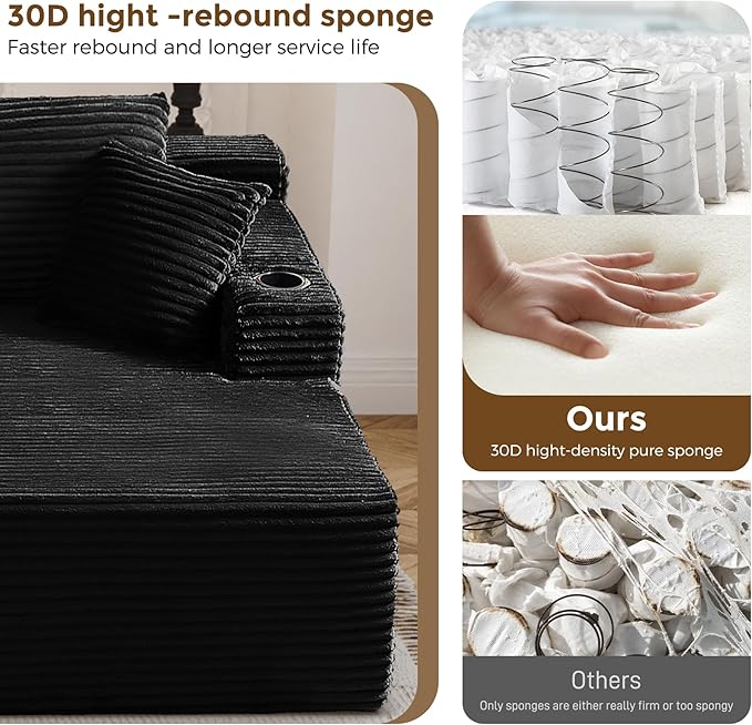 133" Oversized Cloud Boneless Sofa Couch