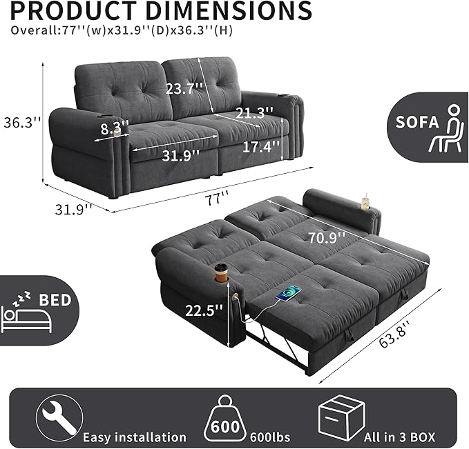Convertible Couches, Queen Size Pull Out Sofa Bed