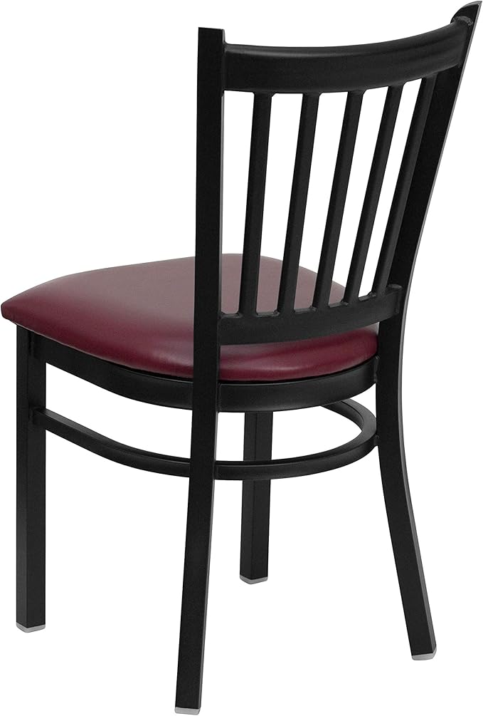 Flash Furniture 2 Pack HERCULES Series Black Vertical Back Metal Restaurant