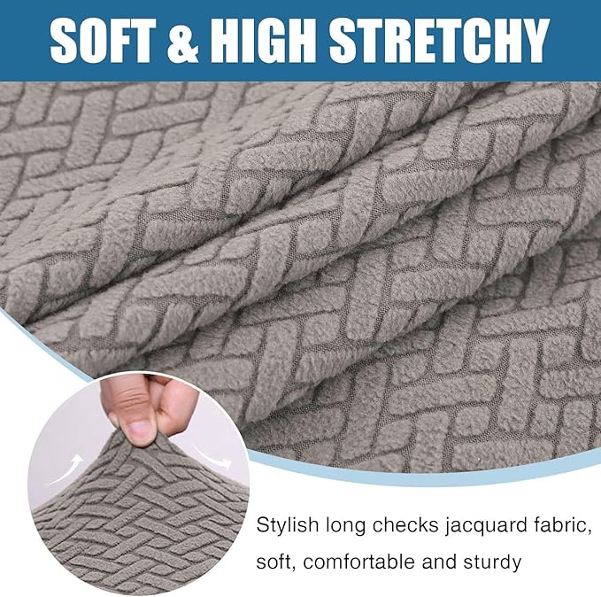 Smiry Waterproof Couch Cushion Covers, Stretch Jacquard Sectional Couch Covers
