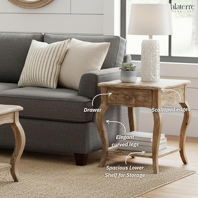Austerity Rustic Solid Wood End Table