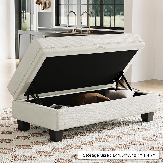Belffin Fabric Large Ottoman