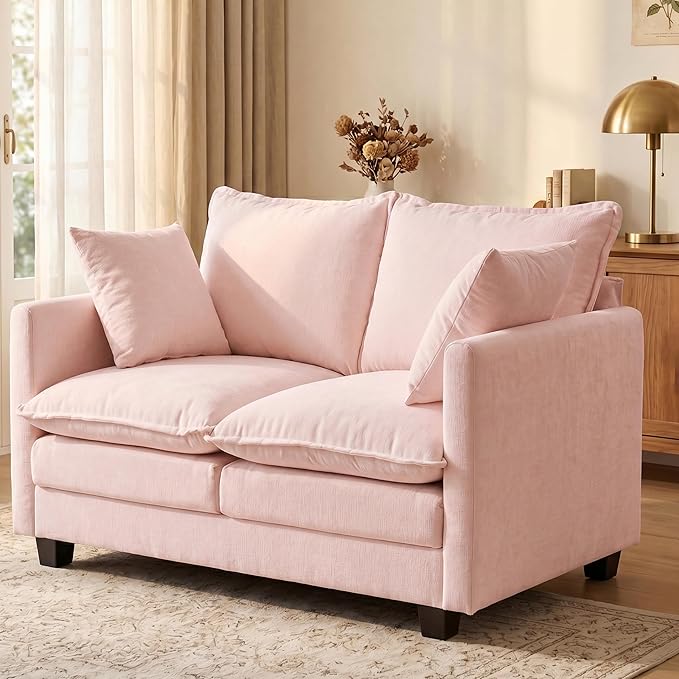 Loveseat Sofa with Cloud 3-Layer Cushion & 27" Deep Seat, Modern Love Seat