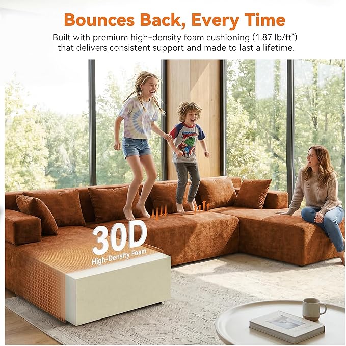MONVANE 141" U Shaped Cloud Sectional Couch