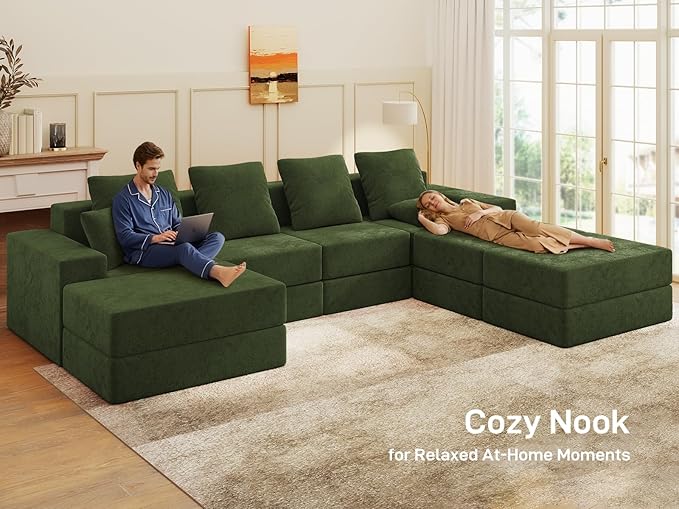 Living&Giving 128" U-Shaped Cloud Sectional Couch