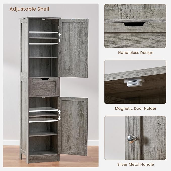 Iwell 67" Tall Bathroom Cabinet