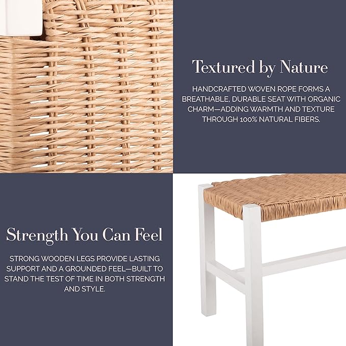 Alaterre Furniture Newport 40 Inch Solid Wood Entryway Bench