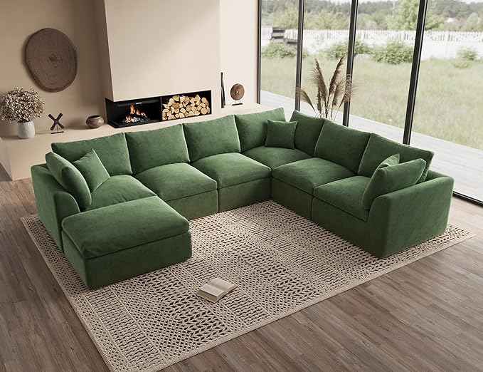 ohllob Oversized Cloud Couches for Living Room, Boneless Sectional Couch