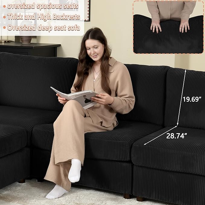 EASE MOOSE Oversized Modular Sectional Sofa, Extra Large L Shape Sectional