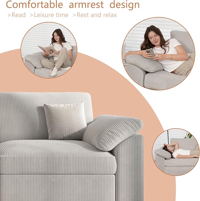 EASE MOOSE Oversized Sectional Modular Sofa, Large Sectional Couch Wide Deep