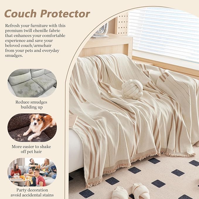 DREAMINGO Armchair Cover Washable Chenille Sofa Protector