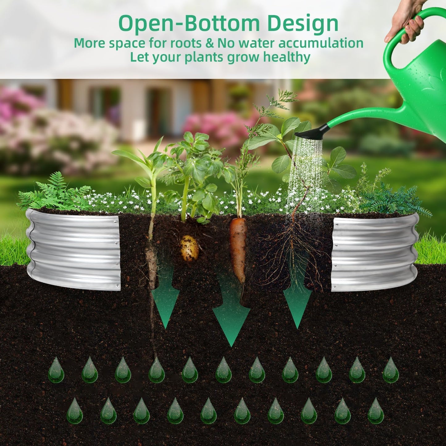 Gartist 2 pcs 4×2×1 ft Raised Garden Bed for Outdoor, Easy Assembly Galvanized Planter Box for Vegetables, Flowers & Herbs