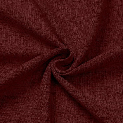 Tollpiz Linen Curtain Living Room Rod Pocket Semi Sheer Curtains Burlap Light Filtering Thick Linen Drape for Bedroom, 54 x 72 inches Long, Burgundy Red, Set of 2 Panels