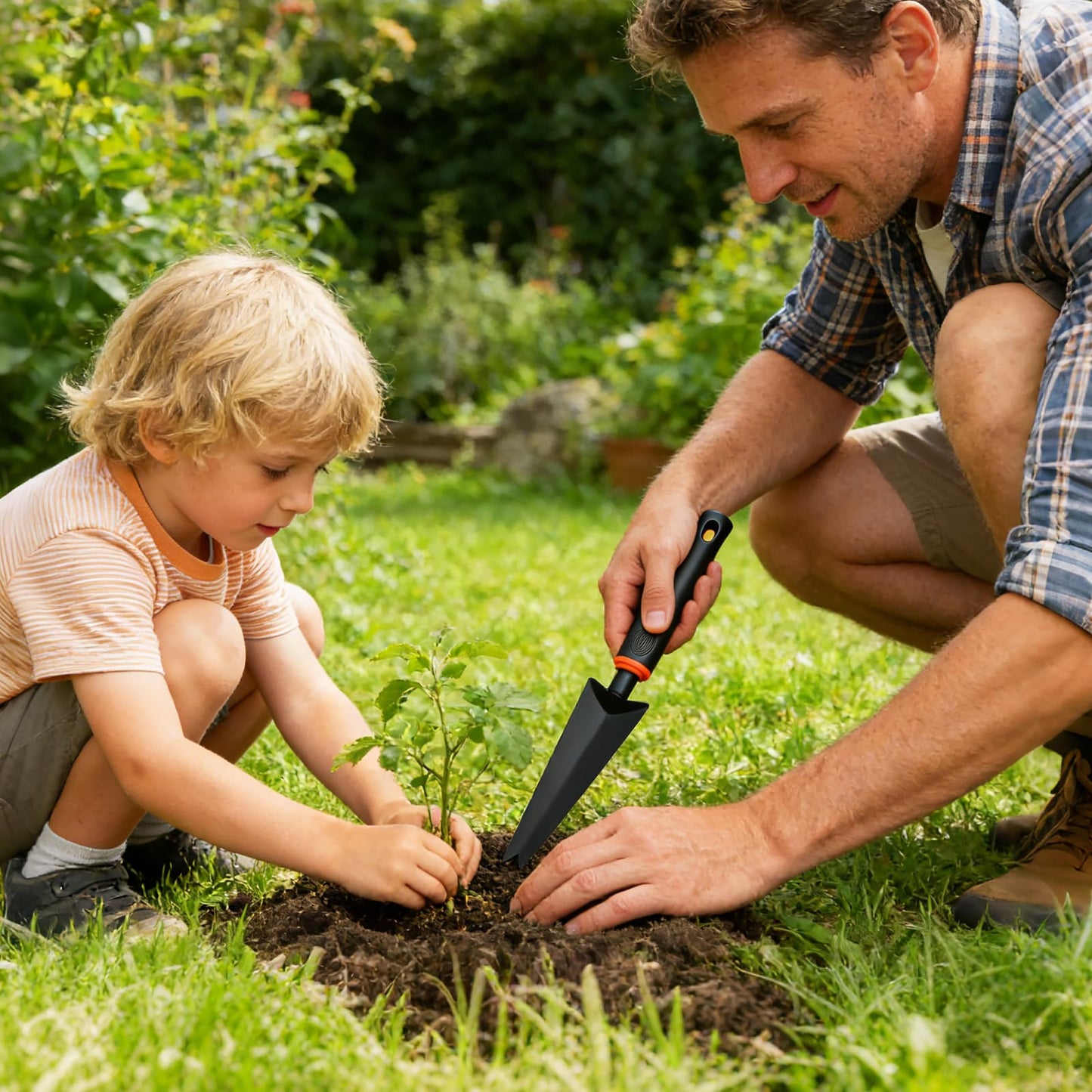 NATURACAVE Hand Weed Puller Tool, Handy Forked Head Trowel Carbon Steel Shovel Weeder Puller Tool for Courtyards and Gardens