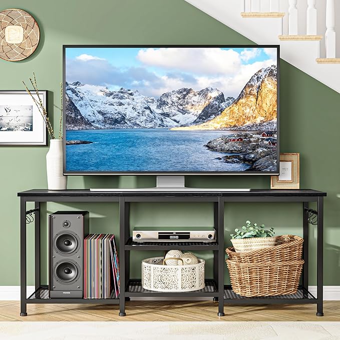YGEOMER TV Stand for TVs Up to 55 Inch, Entertainment Center for Living Room