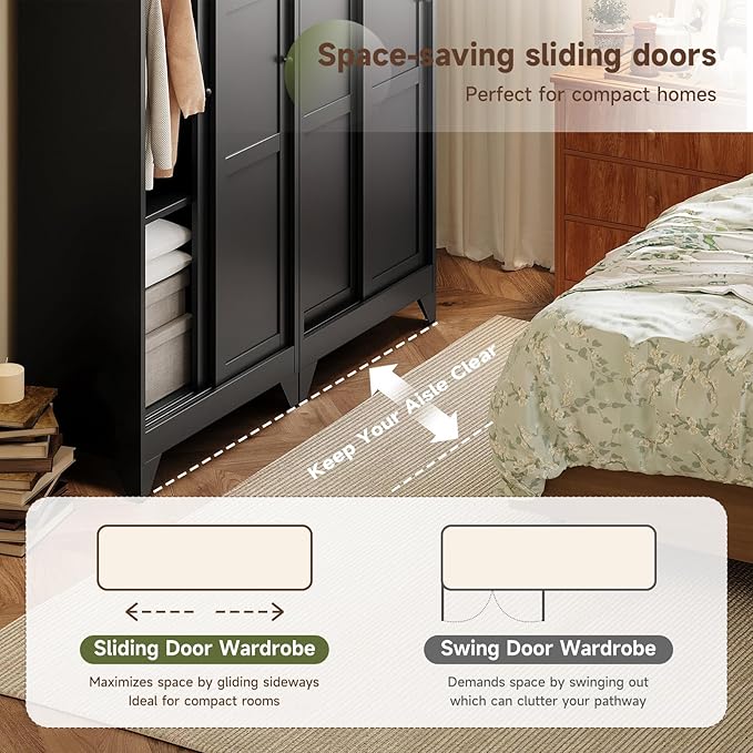 Letaya Armoire Wardrobe Closet, Narrow Slim Coat Closet Cabinet
