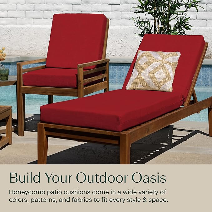 Honeycomb Outdoor Chaise Lounge Cushion