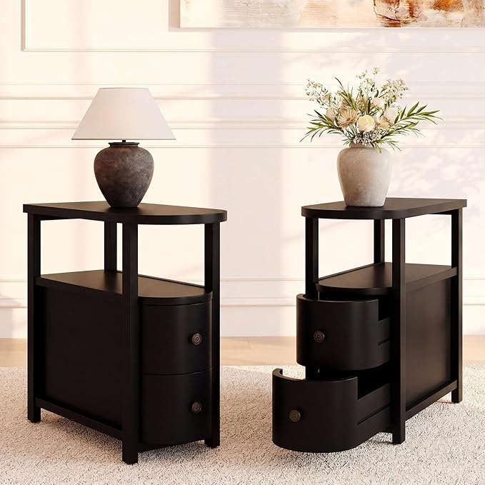 LITTLE TREE Solid Wood End Table Set 2