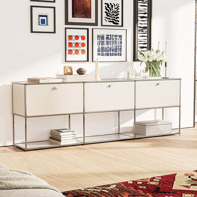 Modern Storage Cabinet White G Versatile Free-Standing Organizer