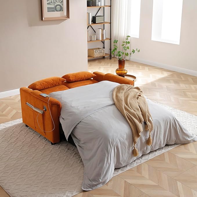 55.5" Small Sleeper Sofa Couch