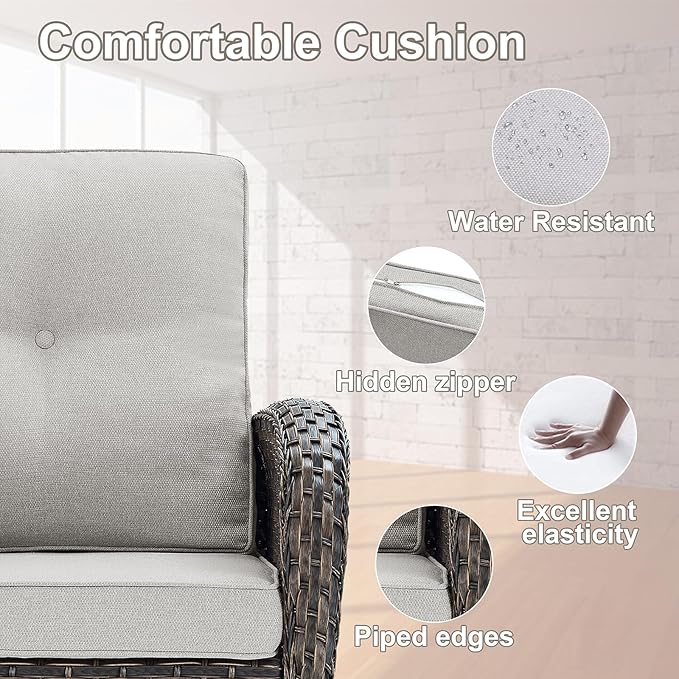 Belord Patio Wicker Chairs Swivel Rocker