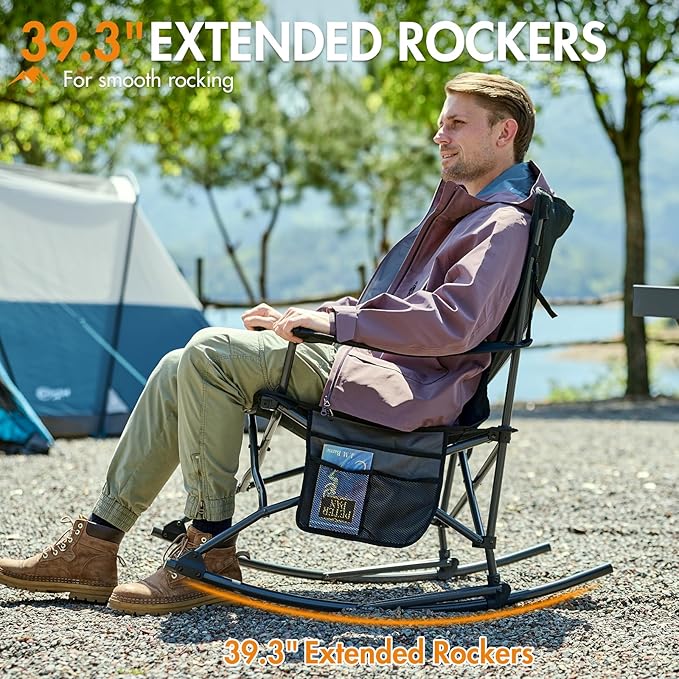 Portal Outdoor Rocking Chair Camping Folding Portable Rocker