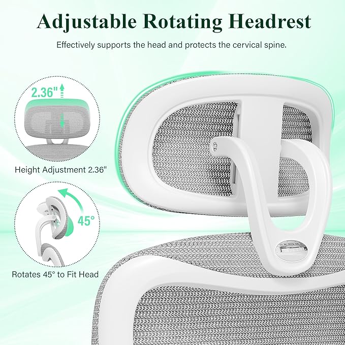 SUNNOW Ergonomic Office Chair, Comfy Mesh Desk Chair, High Back Computer Gaming