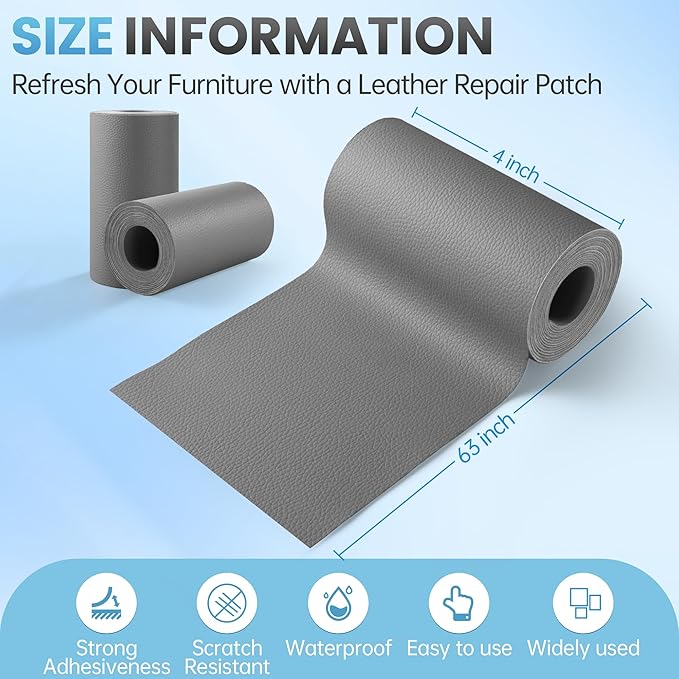 Leather Repair Patch Tape Kit, Vinyl Leather Repair Kit